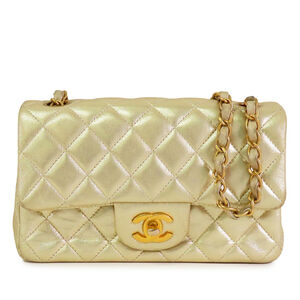 Pre-Loved Chanel Mini Rectangular Classic Metallic Lambskin Single Flap